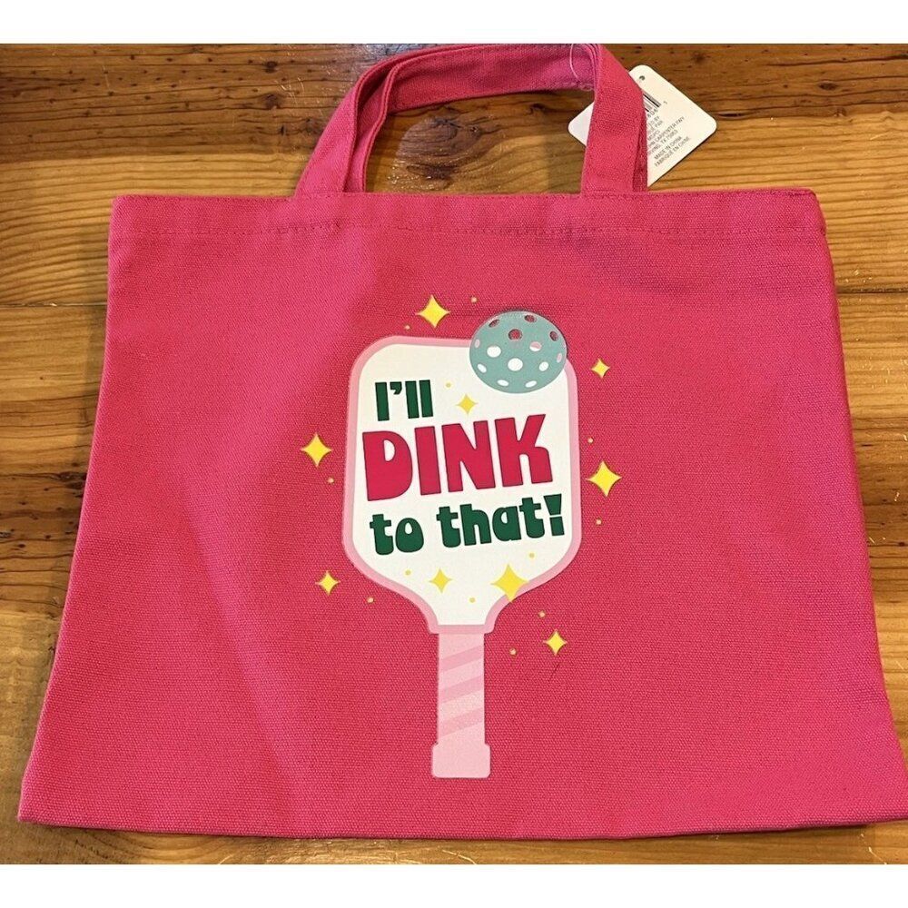 Pink Pickleball Gym Canvas Tote Bag I'll Dink to That NWT